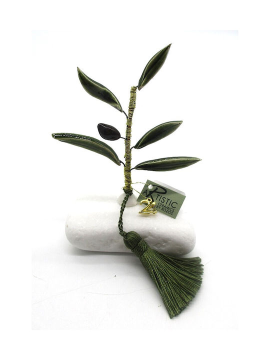 Rozos Ceramics Διακοσμητική Ελιά από Κεραμικό Υλικό 6x12cm
