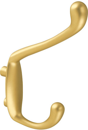 Finetto Wall Hanger Metal 2 Hooks Gold