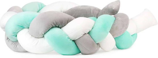 Amek Toys Crib Bumpers Braided Inside Grey - Mint 18x210cm