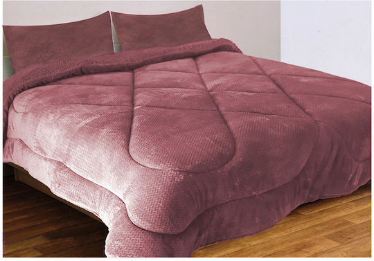 Mc Decor Κουβερτοπάπλωμα Σετ Υπέρδιπλο 220x240εκ. Waves Pink 3τμχ