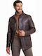 Leather Winter Jacket Brown