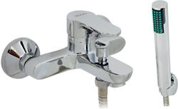 Moos Mixing Bathtub Shower Faucet Complete Set Silver