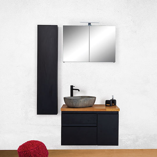 Kolossos Blat cu Lavoar & Oglindă L81xW52xH46cm Stejar