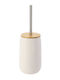 Atmosphera Bamboo Bathroom Trash Can White