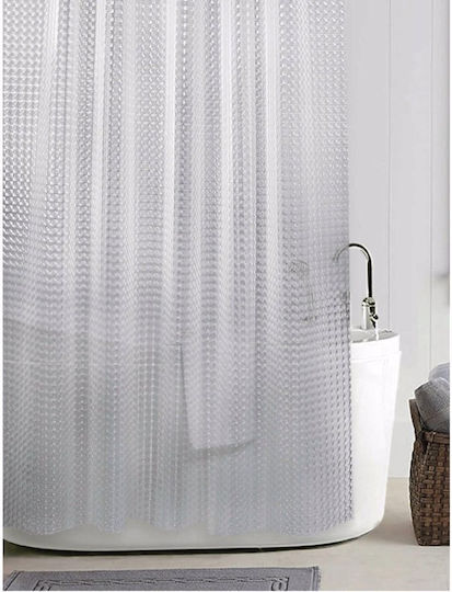 Import Hellas 3d Κουρτίνα Μπάνιου 240x200cm Διάφανη