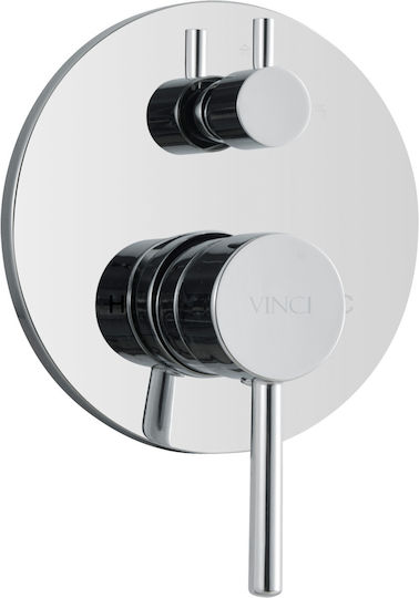 Vinci Set Mixer & Cap Duș Îngropată pentru Duș 3 ieșiri Argintiu