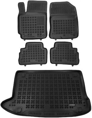 Rezaw Plast Set of Front and Rear Mats 5pcs from Rubber for Hyundai Kona Black