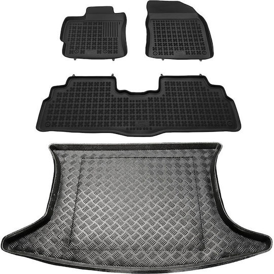 Rezaw Plast Set of Front and Rear Mats 5pcs for Toyota Verso 2009 2018 Black