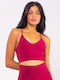 The Lady Crop Top Sportiv pentru Femei cu Bretele Burgundy