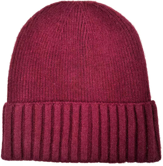 Beanie Ανδρικός Σκούφος Πλεκτός σε Μπορντό χρώμα