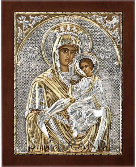 SilverBrand.gr Heiligenikone Maria Himmelskönigin Silber 20x16cm