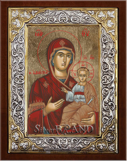 SilverBrand.gr Heiligenikone Maria Himmelskönigin Silber 26x20cm