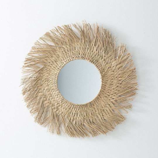 La Redoute Interieurs Wall Mirror with Beige Frame Diameter 77cm 1pcs