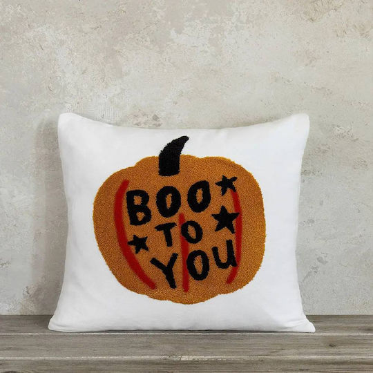 Nima Παιδικό Διακοσμητικό Μαξιλάρι Boo To You Λευκό 40x40εκ.