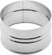 Inox Shell Conector de conductă Conector de Coș de Fum Inox 80mm Argintiu