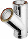 Inox Shell Ημιτάφ Σύνδεσης Καπνοδόχου Inox 150mm Ασημί