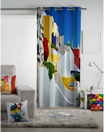 Vassiliadis Bros Vorhang mit Grommet Colored Of Santorini Mehrfarbig 200x260cm