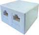 Eurolamp Double External Network Socket RJ45 Cat6 in White Color 147-16057