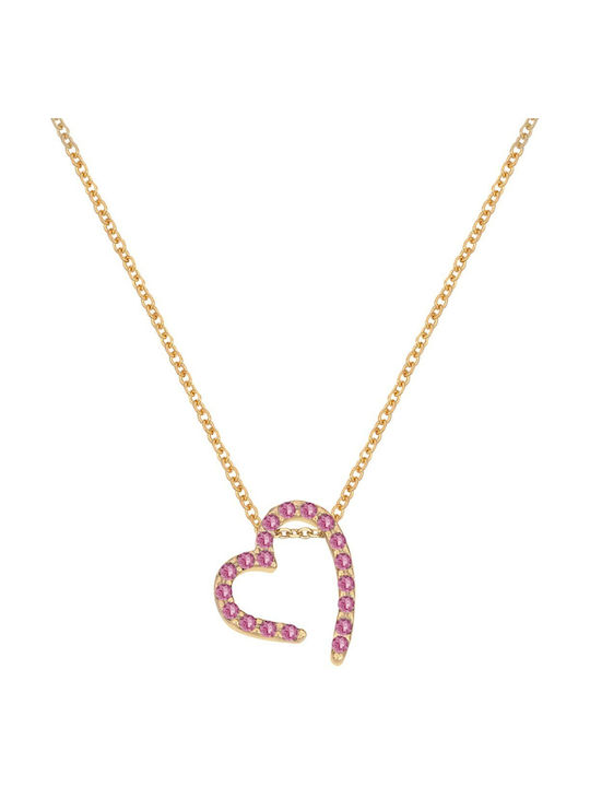 Verorama Necklace with design Heart Gold Plated