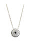 Polytimo Halskette Auge aus Weißgold 14K mit Zirkon Blau