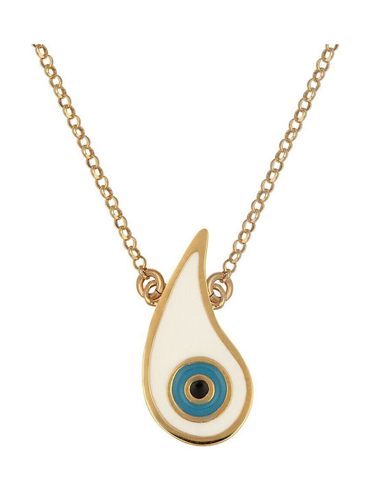 Verorama Necklace with design Tear Gold Plated