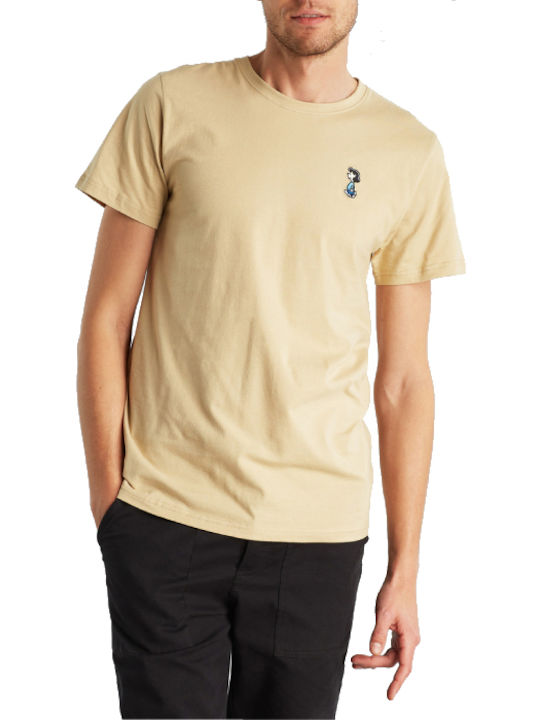 Dedicated Ανδρικό T-shirt Κοντομάνικο Beige