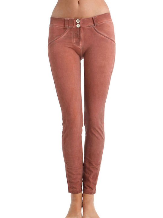 Freddy Γυναικείο Υφασμάτινο Παντελόνι Push-up Slim Fit Κεραμιδί (K70).