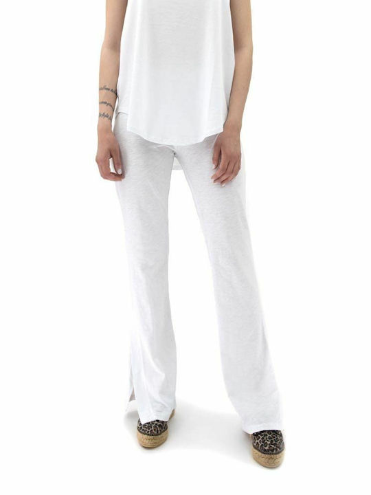 Four Minds Women's Cotton Trousers with Elastic WHITE