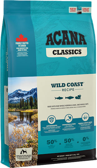 Acana Classics Wild Coast 9.7kg Dry Dog Food Gluten Free With Salmon and Herring