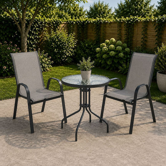 Dining Set for Small Outdoor Spaces Rio 3 Pieces Anthracite E270,51S