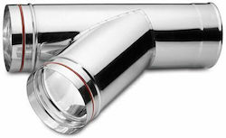 Inox Shell Ημιτάφ Σύνδεσης Καπνοδόχου Inox 180mm Ασημί