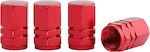 Car Tire Valve Caps Red 4pcs