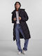 Women's Long Puffer Jacket for Winter with Hood Black