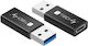Techly USB-C Männlich Zu USB-C Weiblich Konverter Grau 1 Stück IADAP USB3-AFT