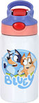 Koupakoupa Bluey Dog Kids Water Bottle Thermos Stainless Steel with Straw Pink 350ml