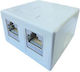 Eurolamp Telephone Socket with Frame Double and Sticker in White Color 147-16059