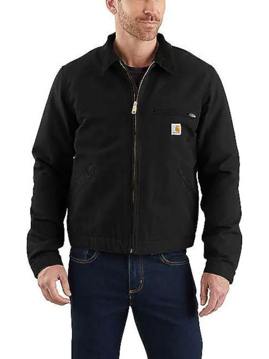 Carhartt Duck Detroit Χειμωνιάτικο Μπουφάν Μαύρο