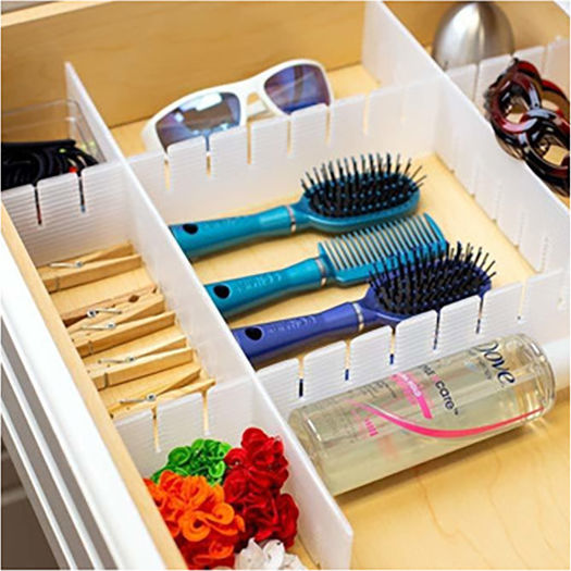 Plastic Drawer Divider for Ties / Underwear / Belts / Socks 42.3x10cm 2pcs
