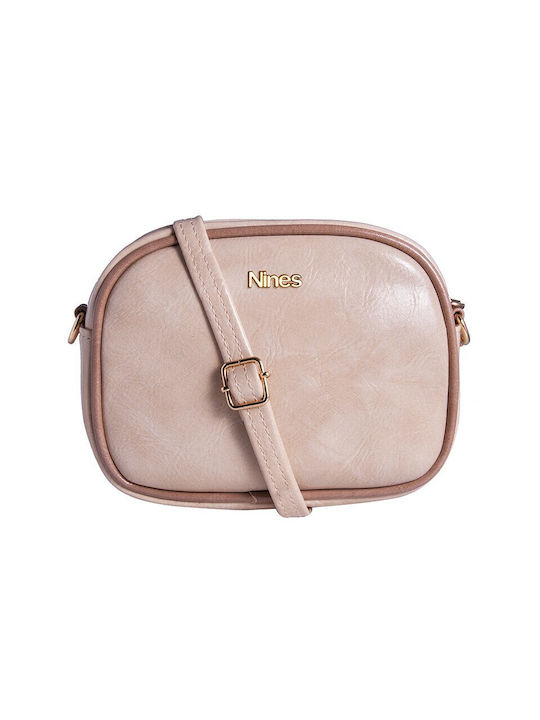 Nines Din piele Geantă de damă Crossbody Bej