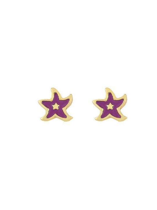 Paraxenies Gold Plated Kids Earrings Studs Stars made of Silver