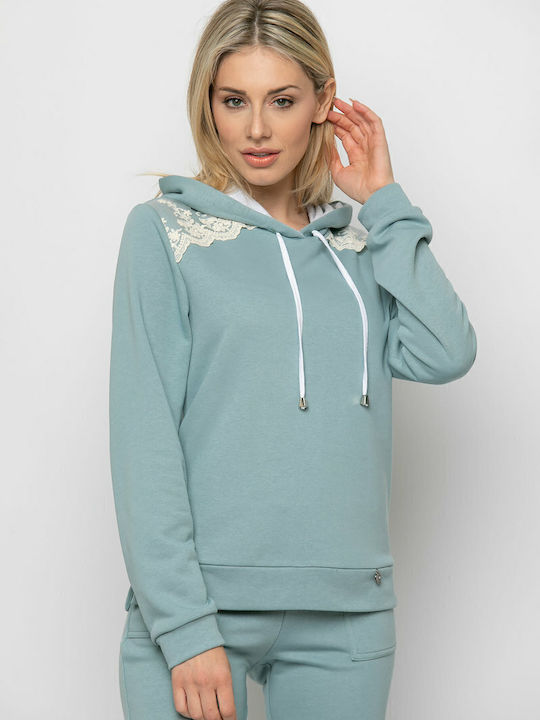 Women's Sweatshirt Hooded Mint