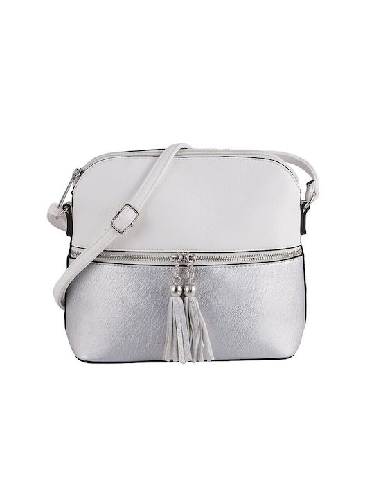 V-store Din piele Geantă de damă Crossbody Albă