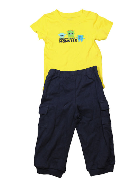 Kids' Set with Pants Summer 2pcs Yellow