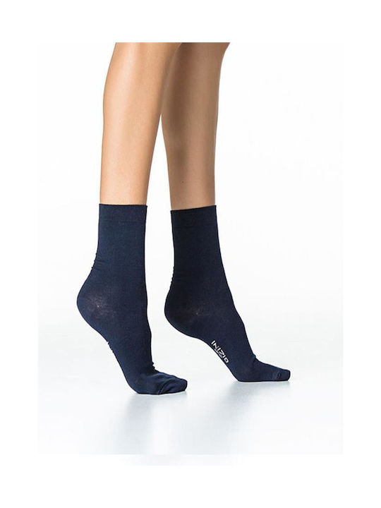 Inizio Damen Einfarbige Socken BLUE 1Pack