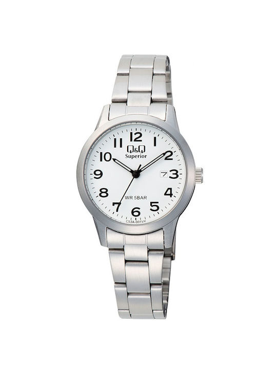 Q&Q Superior Uhr mit Silber Metallarmband