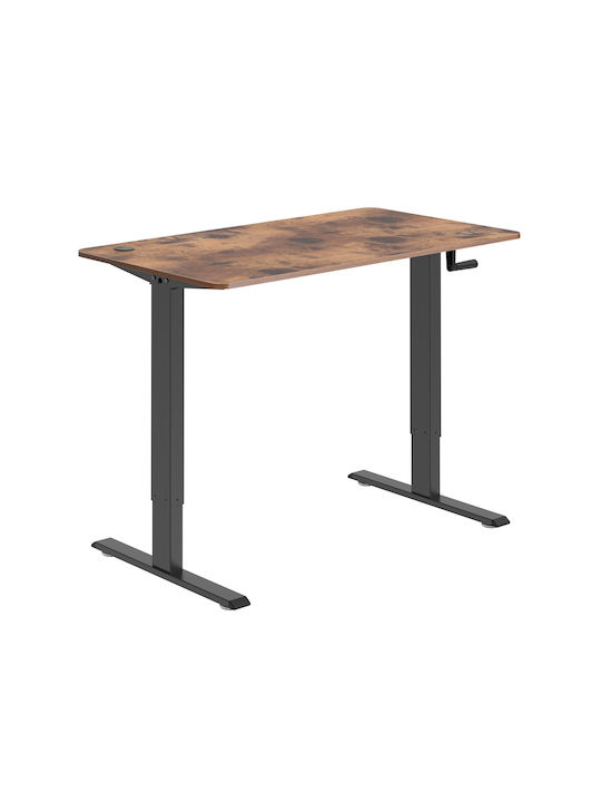 Desk with Metal Legs & Adjustable Height Coffee 120x60x114cm