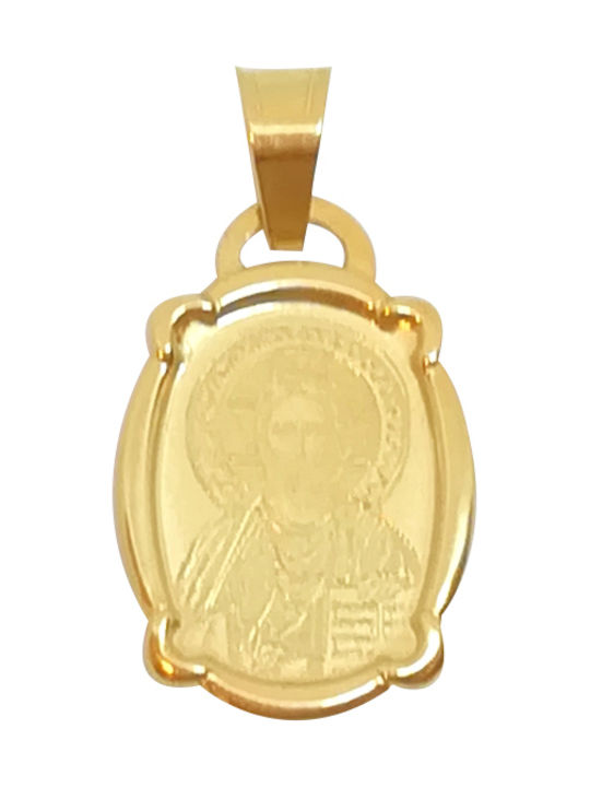 Tasoulis Jewellery Collection Μενταγιόν Παιδικό Φυλαχτό με τον Ιησού Χριστό από Χρυσό 14K 4517-KF2