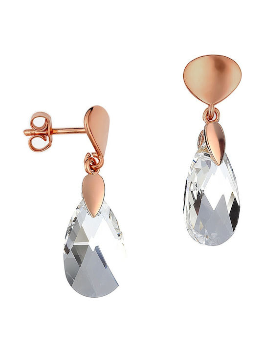 Crystals Earrings from Silver Gold Plated with Stones