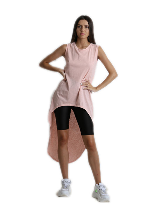 Chica Bluza Sport de Damă Fără mâneci Pink