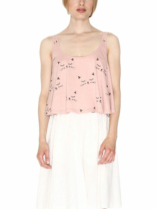 Γυναικείο Crop Top με Τιράντες Nude